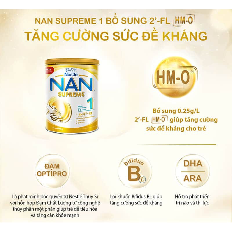 Sữa bột Nestle Nan SUPREME 1 400g_Subaby