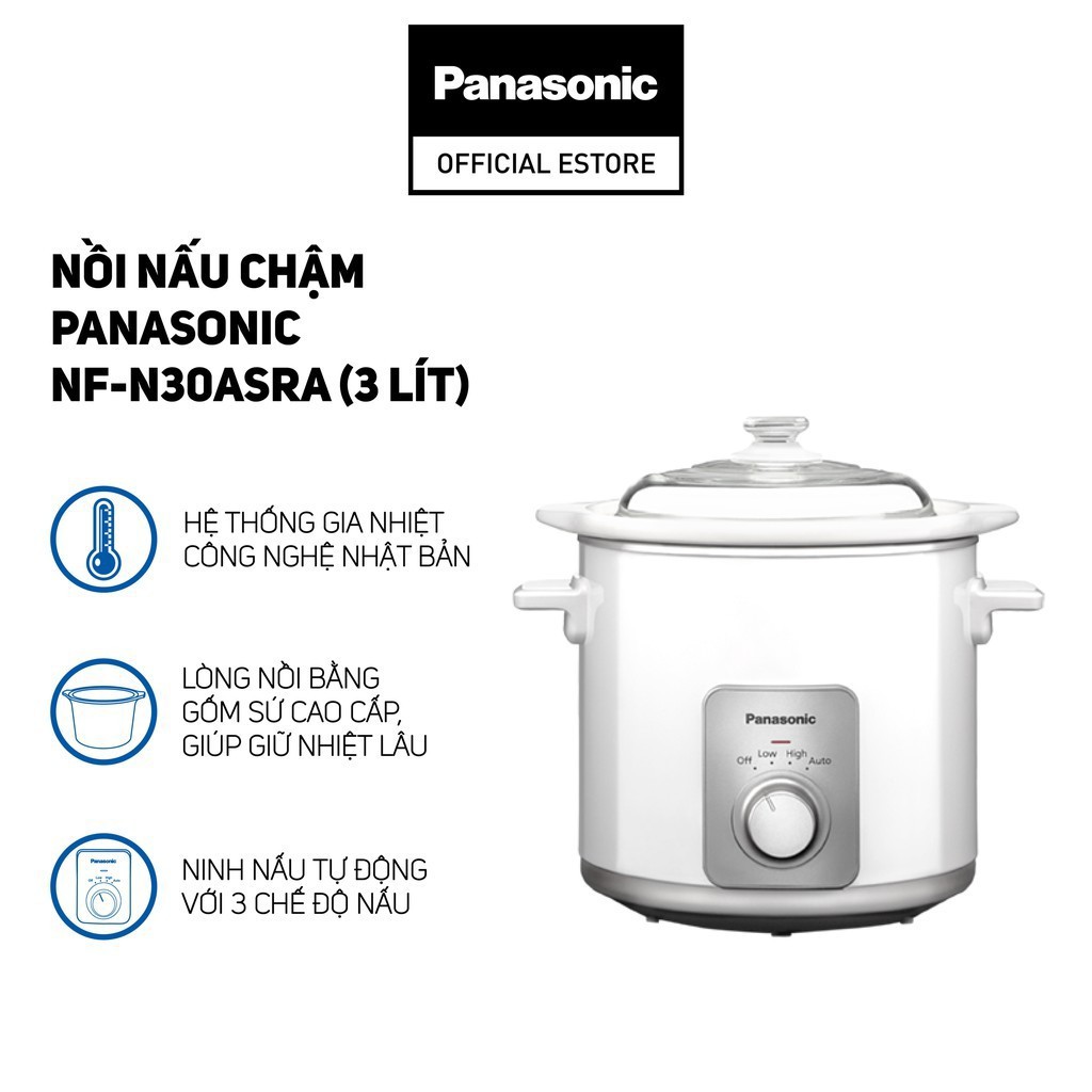 Nồi Nấu Chậm Panasonic 3 Lít NF-N30ASRA/NF-N31A - Hàng Chính Hãng