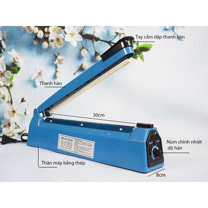 Máy hàn miệng túi dập tay 30cm PFS 300 - Tặng kèm dây hàn nhiệt