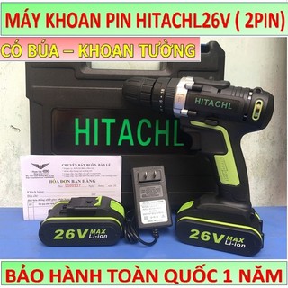 Máy khoan pin búa hitachi 26v - máy bắt vít 2 pin