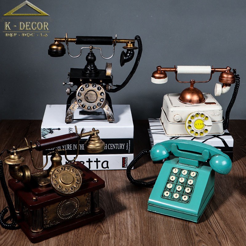 Mô hình decor trang trí điện thoại cổ Vintage