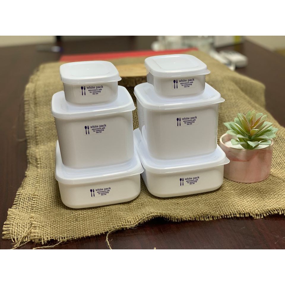 Bộ 3 hộp nhựa đựng thực phẩm white pack 1L, 900ml, 280ml