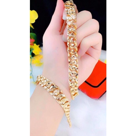 𝗟𝗮̆́𝗰 𝘁𝗮𝘆, vòng tay khoen lật, mắc xích nam nữ bền màu mạ vàng chuẩn 18k Kami | BigBuy360 - bigbuy360.vn