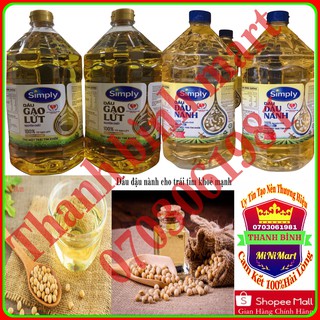 Dầu ăn Simply Đậu Nành và Gạo Lức can  2L date mới nhât