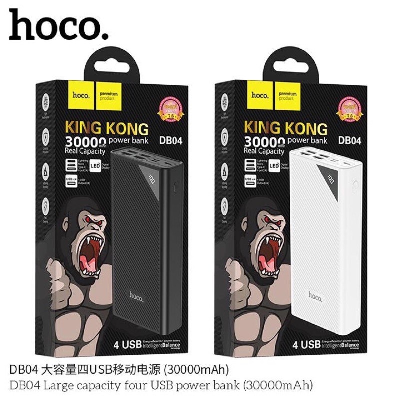 Sạc dự phòng 30000mah chính hãng Hoco Db04 4 cổng sạc hỗ trợ sạc nhanh