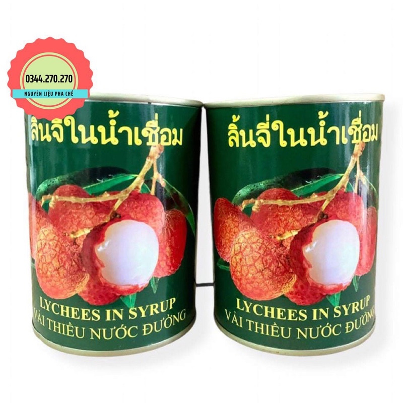 Vải ngâm Thái tem giấy - Lon 560gr