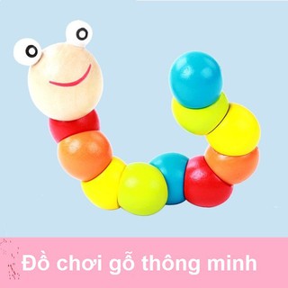 Đồ chơi con sâu gỗ bảy sắc cầu vồng - An toàn , thú vị dành cho bé yêu Bear Market