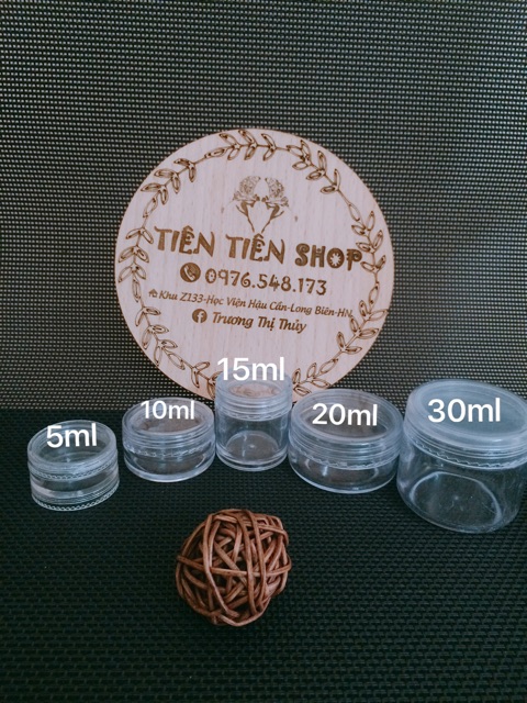 Hũ nhựa cao trong suốt 5ml,10ml,15ml,20ml,30ml