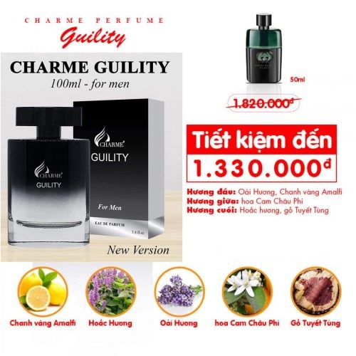 Nước hoa nam GUILITY_100ML  - NAM TÍNH, SANG TRỌNG - Nước hoa chính hãng