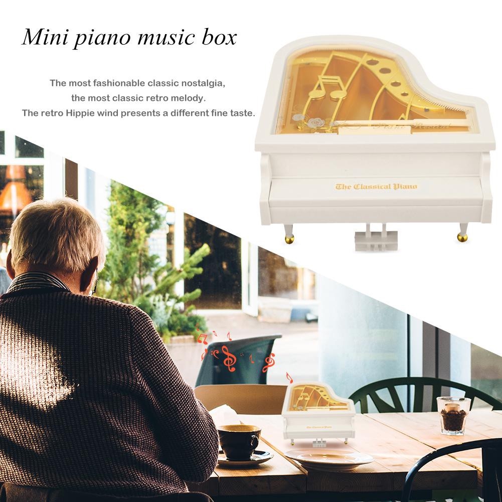 Hộp nhạc hình đàn piano mini bằng kim loại