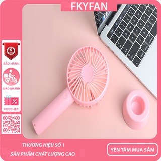 QUẠT MINI CẦM TAY TÍCH ĐIỆN NHỎ GỌN 3 TỐC ĐỘ + PIN + CÁP SẠC + ĐẾ QUẠT -N70