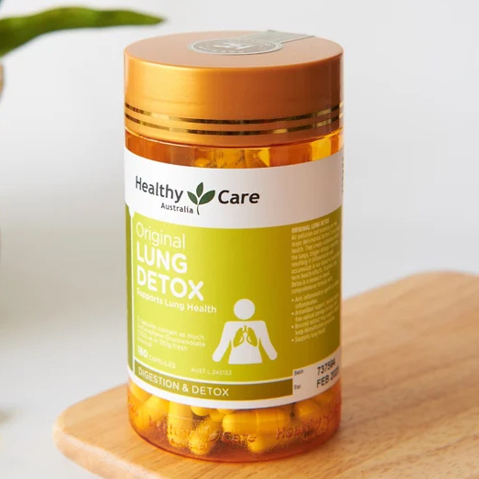 [Hàng chuẩn Úc] Viên uống giải độc phổi Healthy care original lung detox 180 viên của Úc