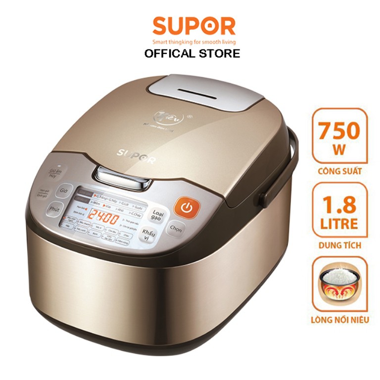 Nồi cơm điện cao tần siêu bền lòng nồi Niêu Supor CFXB50HC12VN - 1.8L hàng chính hãng | BigBuy360 - bigbuy360.vn