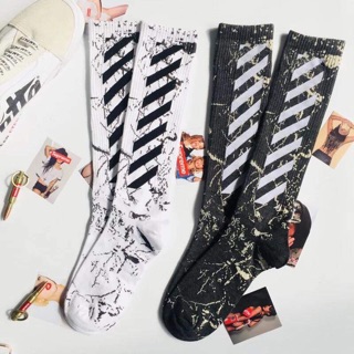 Tất off white cao cổ