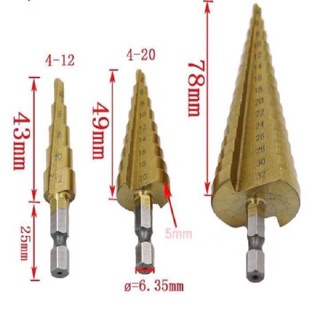 Bộ 3 mũi khoan tháp từ 4-32