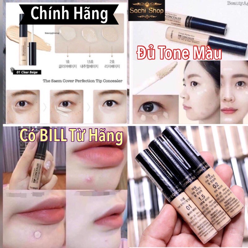 [Đủ Tone Màu] Kem Che Khuyết Điểm The Saem Cover Perfection Tip Concealer 6.5g