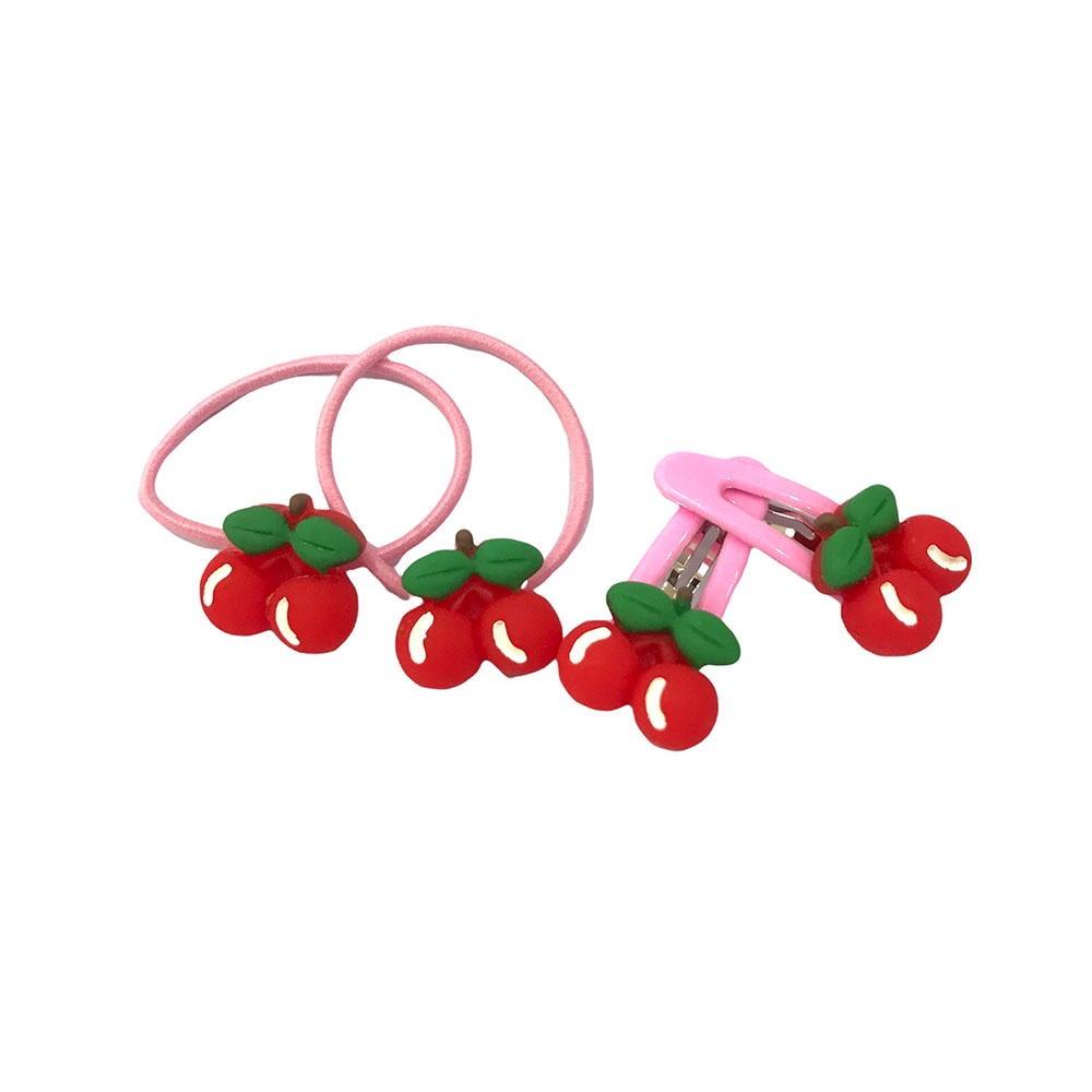 Set 2 kẹp tóc 2 thun cột tóc em bé mẫu trái cây DTOnline (ngẫu nhiên)