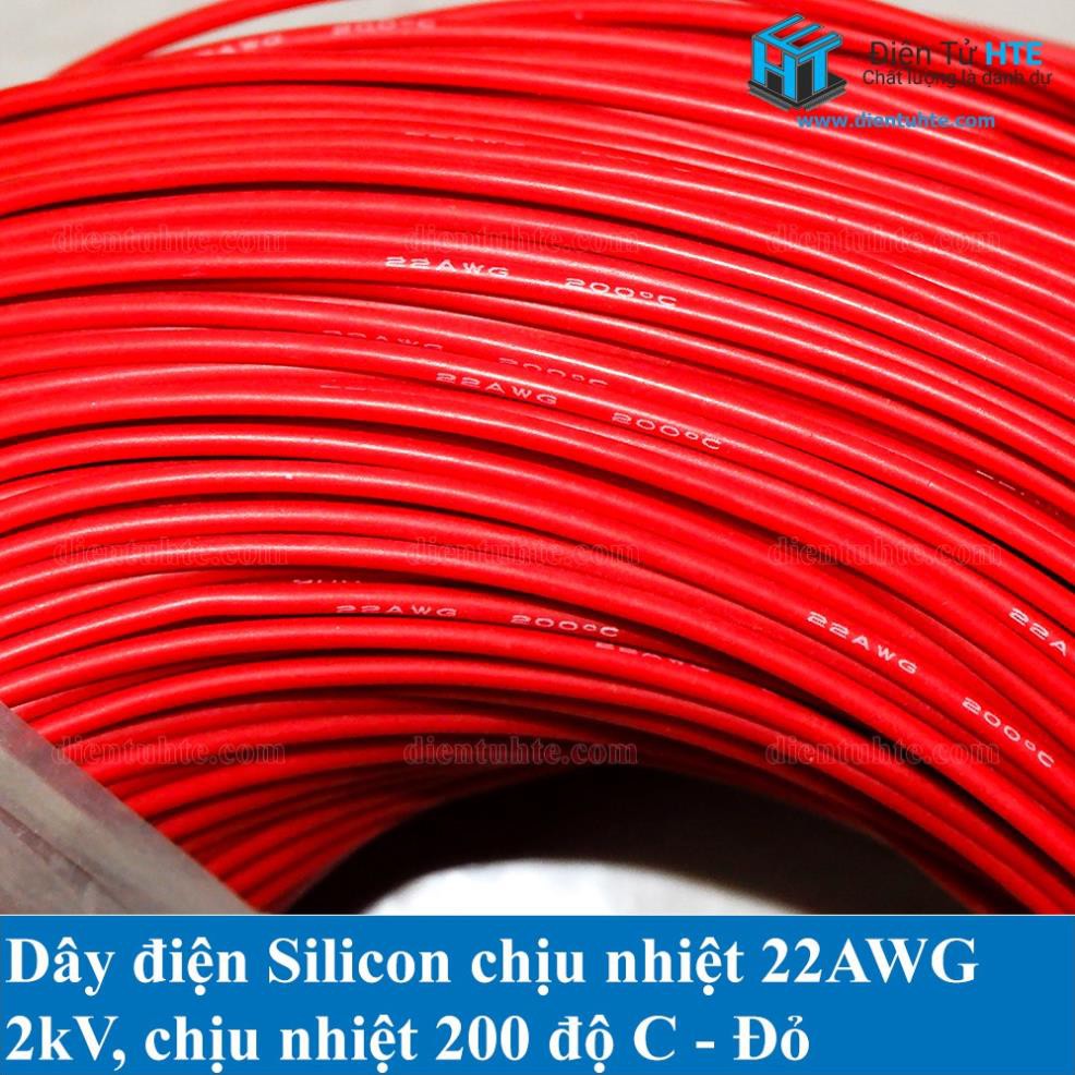 Dây điện Silicon chịu nhiệt siêu mềm 22AWG - 18AWG nhiều màu