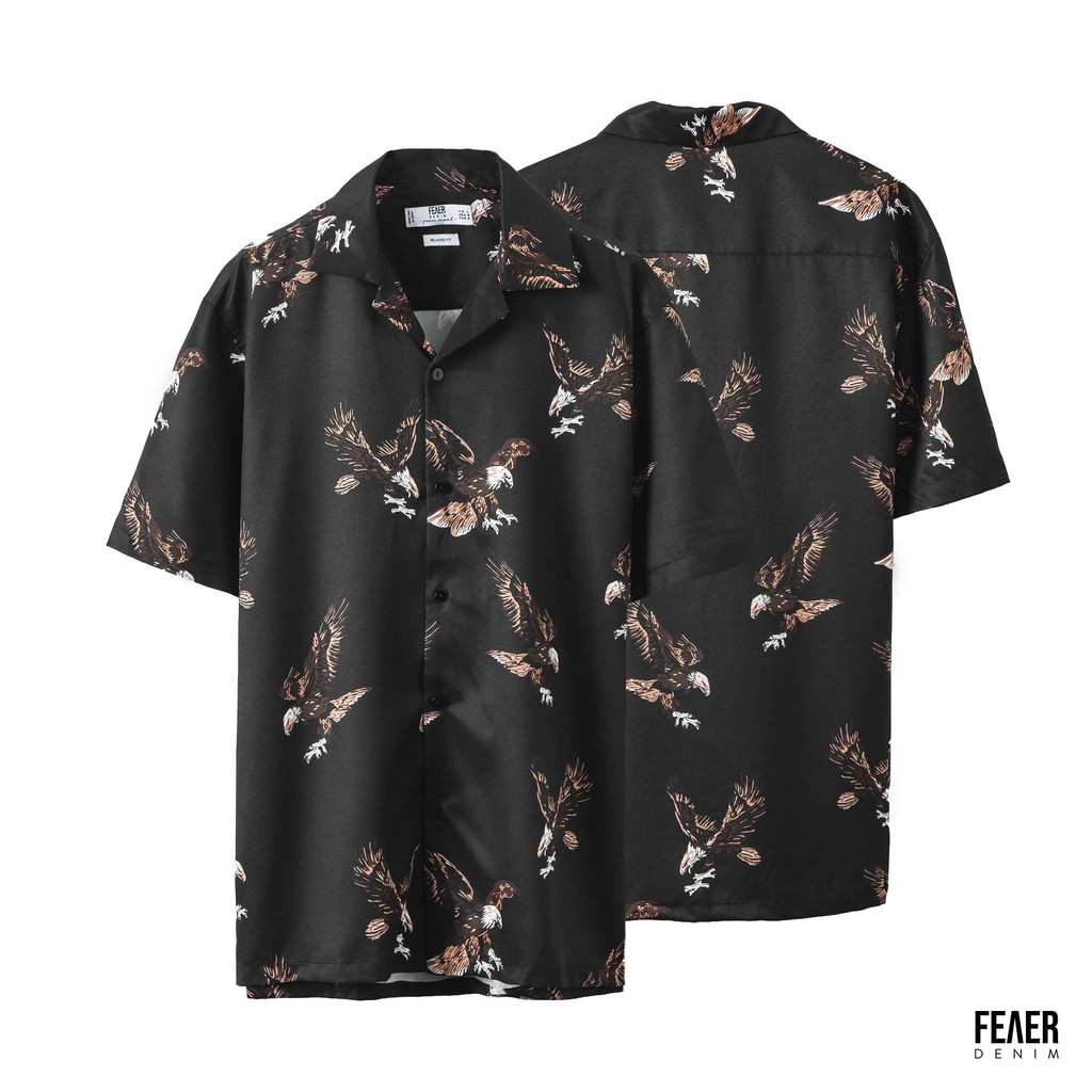 Áo sơ mi nam họa tiết chim đại bàng Eagle Chất lụa thoáng mát - FEAER DENIM