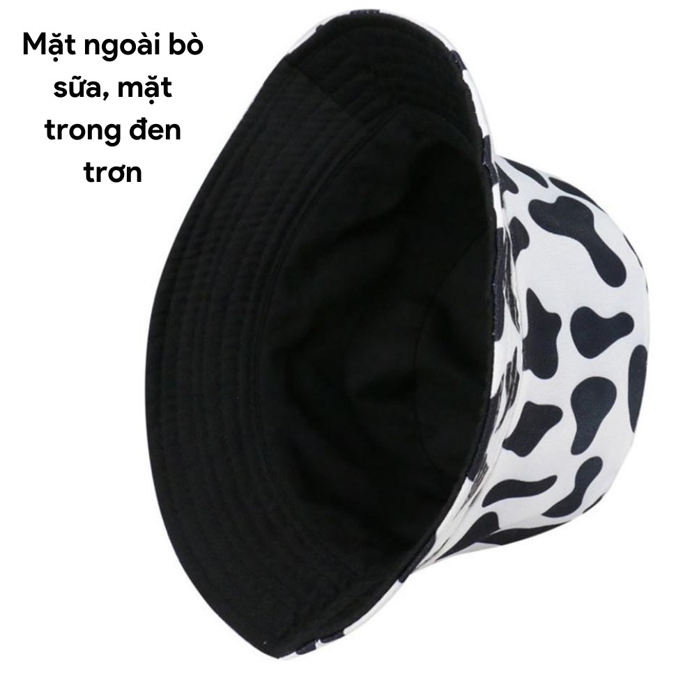 Mũ bucket bò sữa vành nón tròn thời trang phong cách mũ unisex nam nữ AH1532