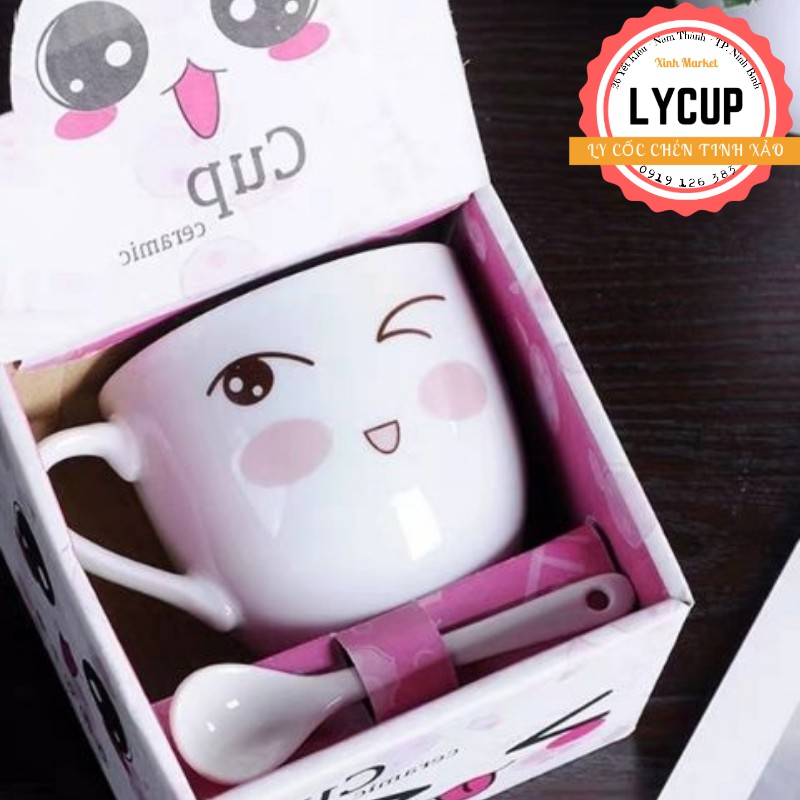 Cốc trà, cà phê gốm sứ hình mặt cười hoặc mèo thần tài | BigBuy360 - bigbuy360.vn