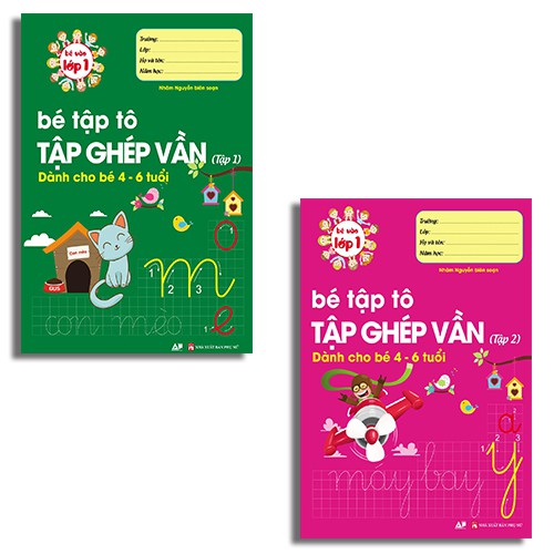 Sách - Combo 2 Cuốn Bé Tập Ghép Vần Tập 1 &amp; 2 - Bé Vào Lớp 1