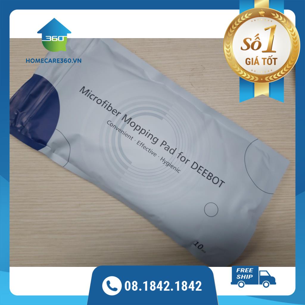 Túi 10 khăn lau rung ướt diệt Khuẩn Ecovacs chính hãng T8 Aivi – T8 Power - T9 Aivi – T9 –T9 max – T8aivi plus – t9 aivi