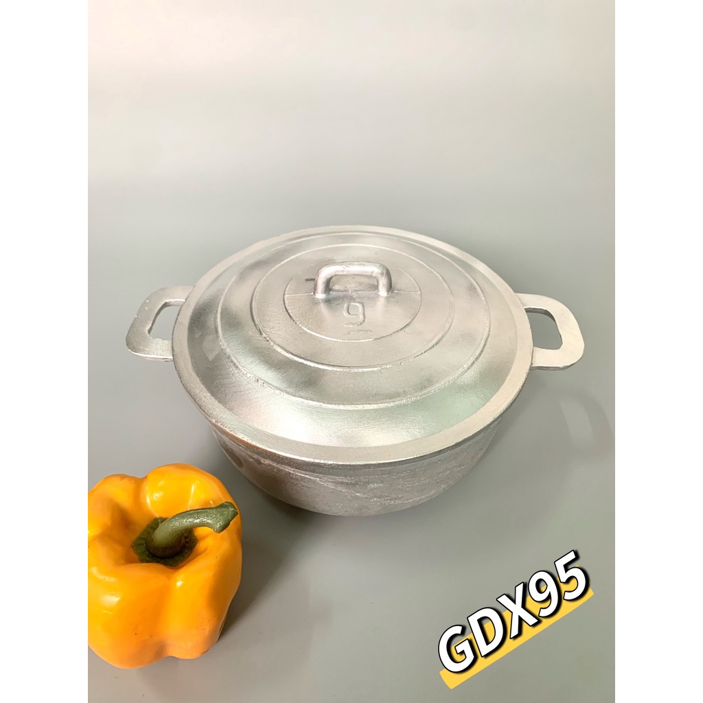 Nồi gang đúc siêu dầy siêu bóng đẹp kho cá nấu cơm siêu ngon