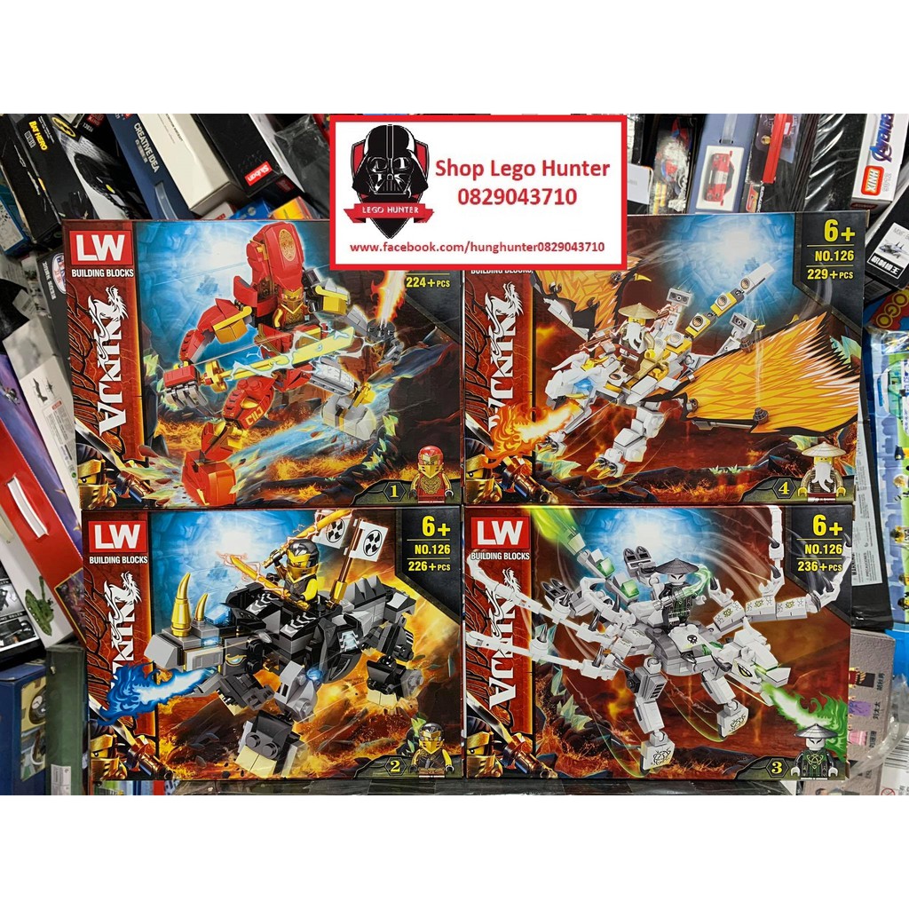 Ninjago 126 Fire Stone Mech Dragon skull bộ đồ chơi lắp ráp phiên bản nhỏ