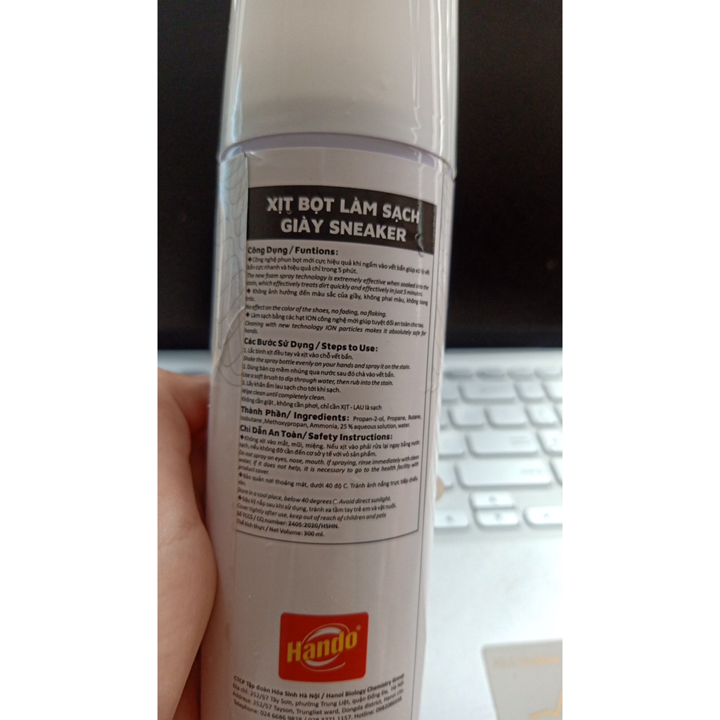 20 Chai xịt bọt làm sạch giày Sneaker Hando 300ml