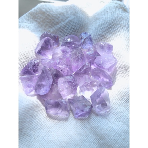 Đá thanh tẩy tinh thể Amethyst thô màu tím dành cho handmade, thanh tẩy