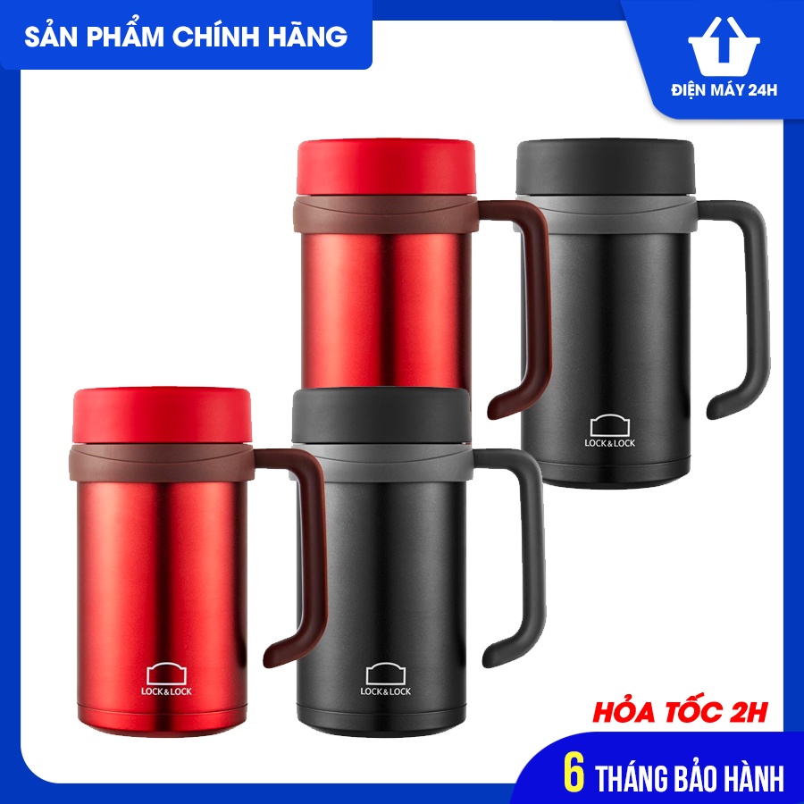 Ca Giữ Nhiệt Basic Table Mug Lock&amp;Lock LHC9002/4026 (500ml) -Ly giữ nhiệt Lock and Lock có nắp đậy-Hàng chính hãng