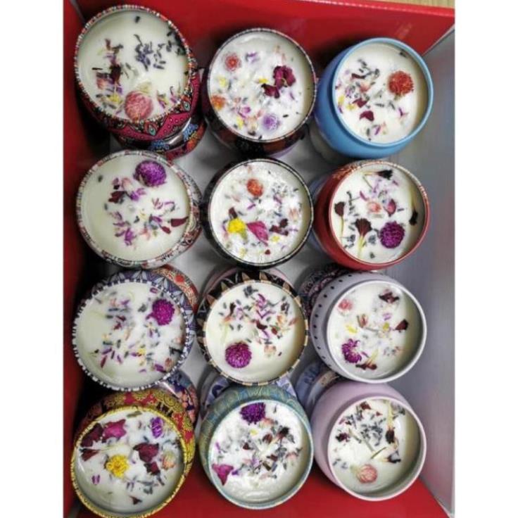 ❤️Set 4 Hộp Nến Thơm Hoa Khô Thiên Nhiên Cao Cấp Hương Dịu Nhẹ❤️