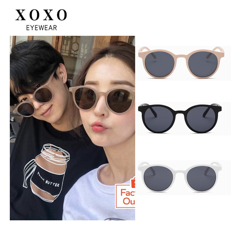 Kính Mát Gọng Tròn Mắt Mèo Chống Tia Uv Bảo Vệ Mắt Phong Cách Hàn Quốc Cho Nam Và Nữ