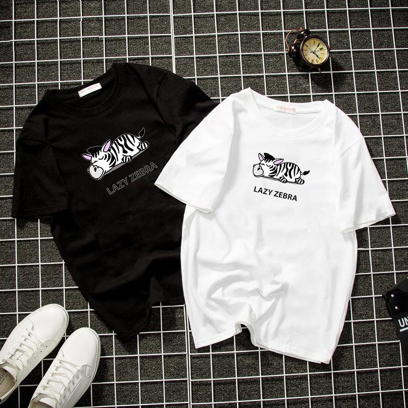 Áo thun unisex form rộng in lazy zebra vải dày mịn 2019T1173