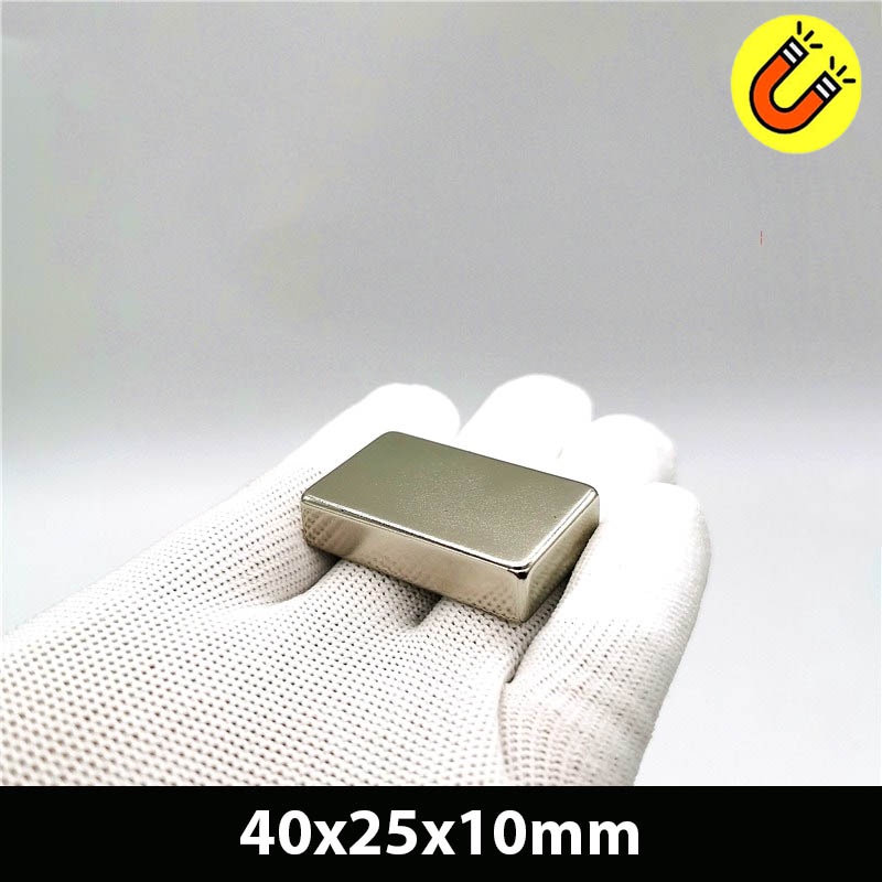 Nam Châm Đất Hiếm 40x25x10mm Từ Tính Mạnh N35 Hình Chữ Nhật