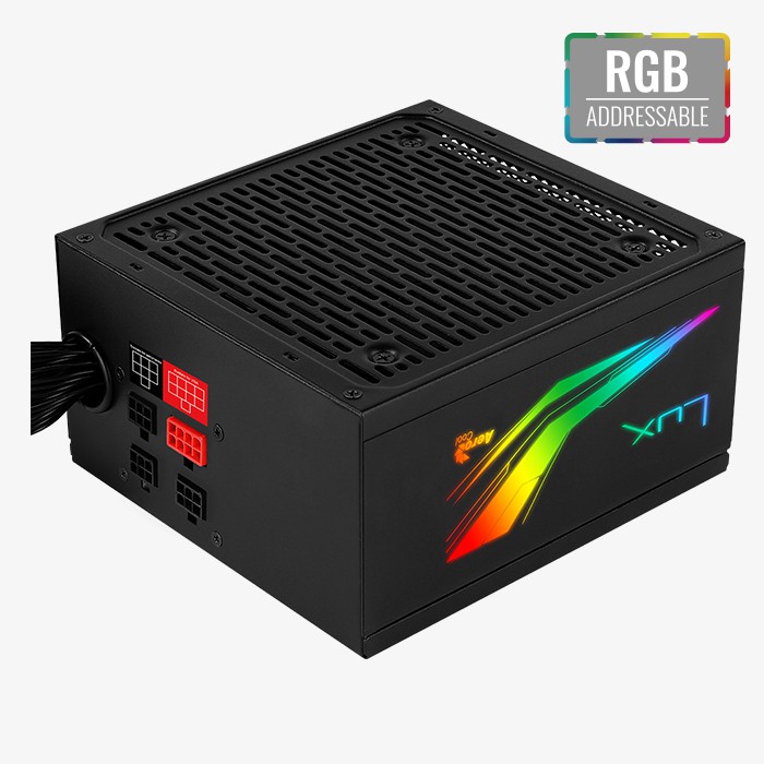 Nguồn AeroCool Lux RGB 550W ( 80 Plus Bronze/Màu Đen/Led RGB Sống Động)