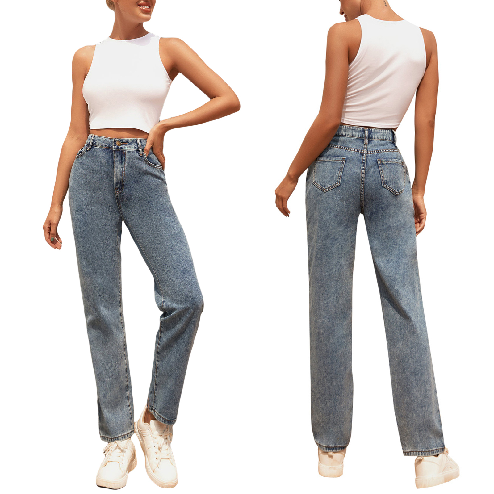 Quần Jeans Skinny Lưng Cao Thời Trang Cho Nữ