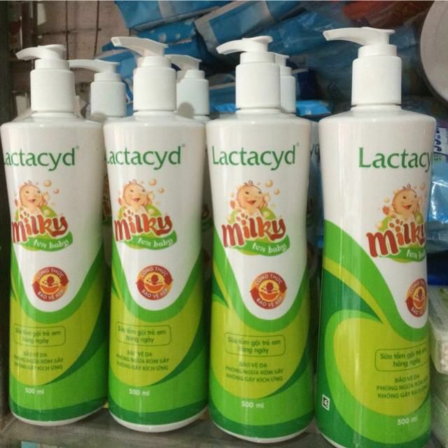 Sữa tắm gội toàn thân Lactacyd 500ml phòng ngừa rôm sảy trẻ em