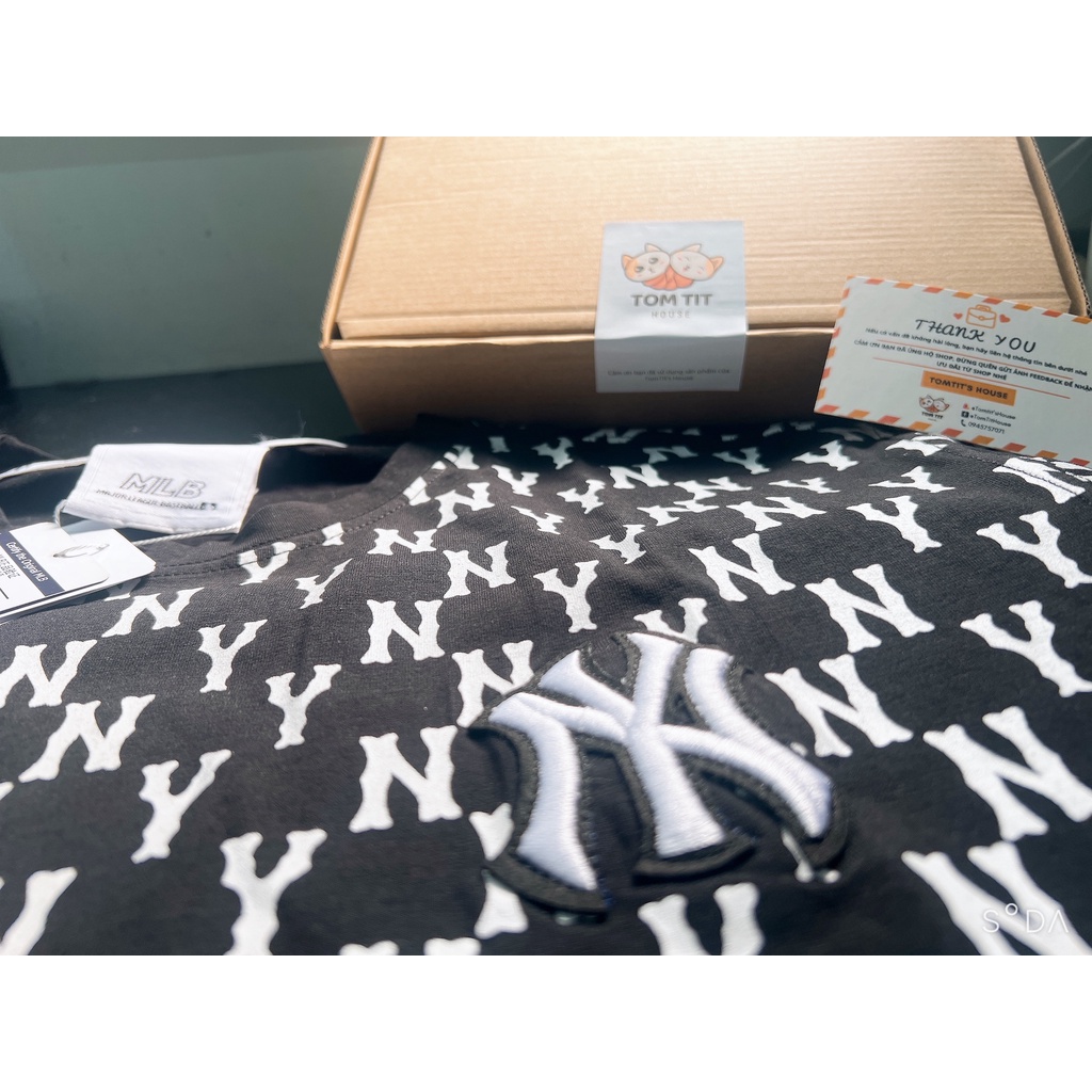 Áo Thun M.L.B Monogram Chất Cotton 100% Dáng Form Suông Năng Động