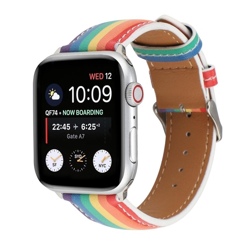 Dây Đeo Đồng Hồ Apple Watch 38mm 40mm 42mm 44mm Iwatch Series Se 6 5 4 3 2 1 Bằng Da Nhiều Màu