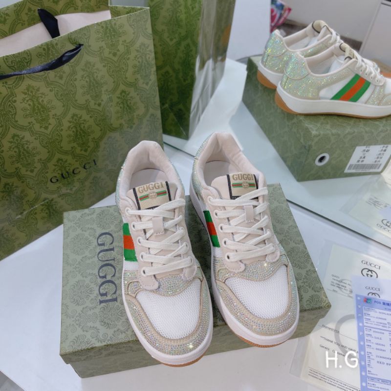 H(ẢNH THẬT) Giày Thể Thao Đính Đá Pha Lưới Thoáng Chân Siêu Cấp Đế Xịn Fullbox Bill Túi