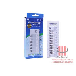 [HÀNG CHÍNH HÃNG - MỚI 100%] Bộ sạc pin 12 viên DoublePow DP-K12 chuyên nghiệp tự ngắt khi đầy.