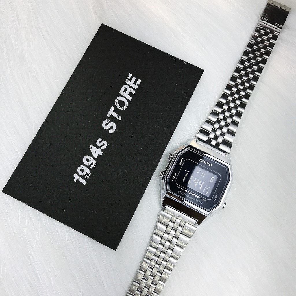 Đồng hồ nữ Casio LA680WA / LA680WA-1BDF dây thép không gỉ, size 28mm, chống nước, hàng chính hãng