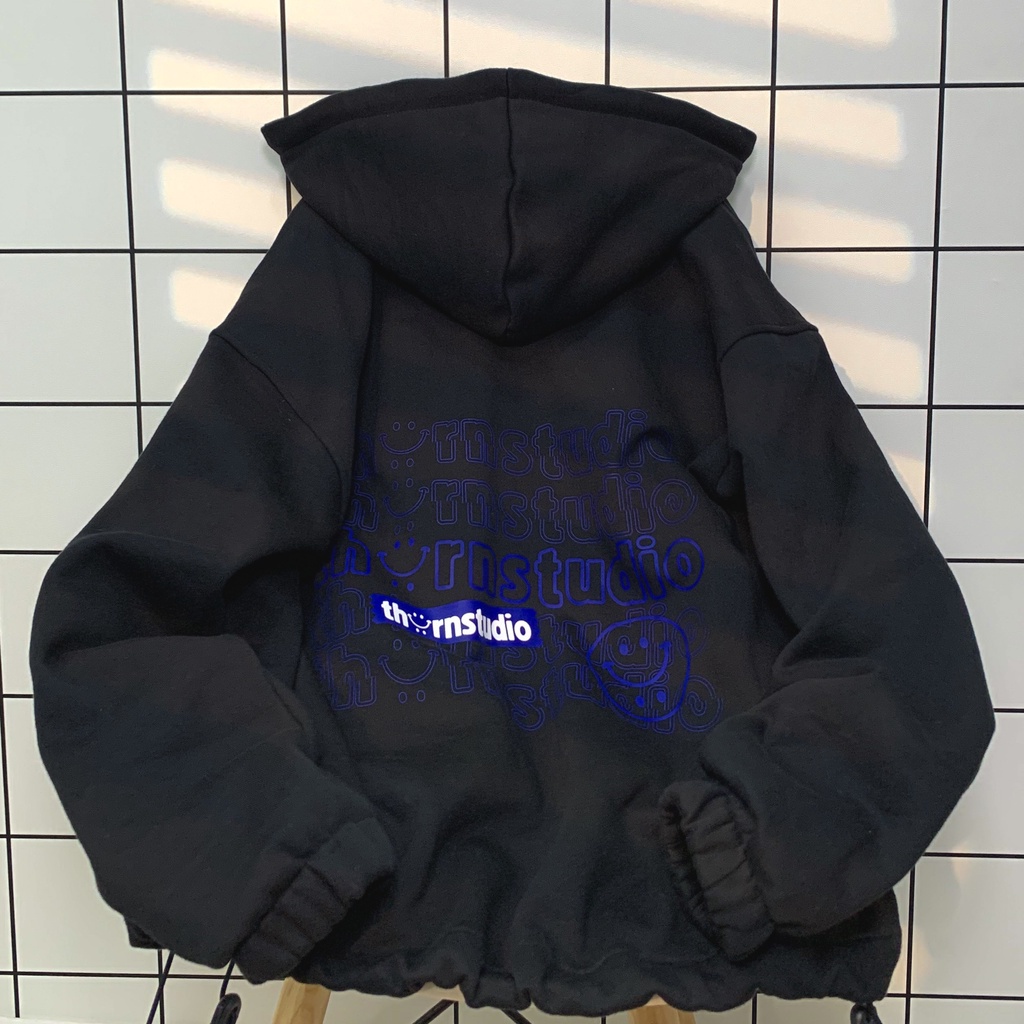 Áo Khoác Dây Kéo THORN STUDIO Nỉ Bông Dày Dặn Form Rộng Ulzzang Unisex