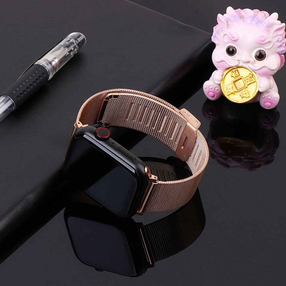 Dây đeo đồng hồ làm từ kim loại từ tính thay thế thích hợp cho Apple Watch 5 44mm 40mm iWatch 7 2 38m 42mm 4 3 SE 6