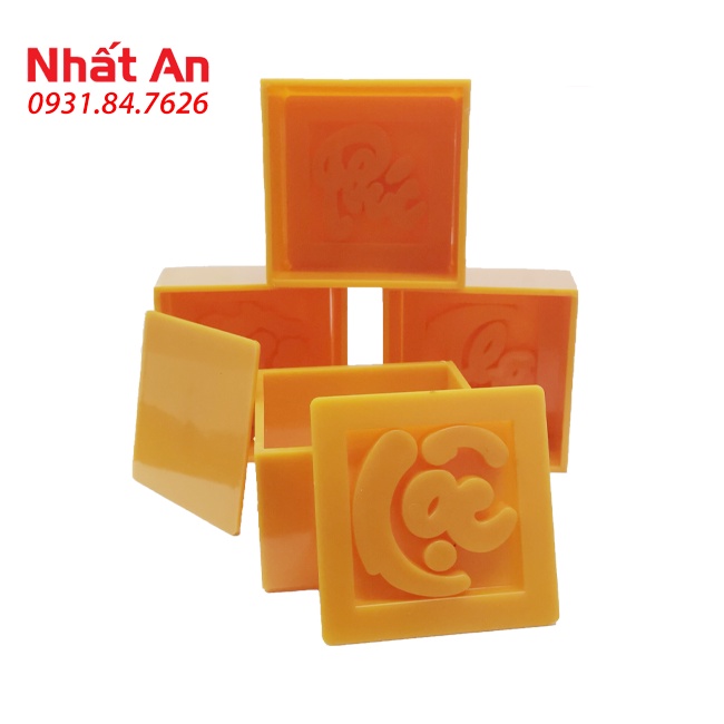 Khuôn nhấn xôi hình vuông 8cm Vĩnh Trường/ Phúc - Lộc - Thọ - Tài