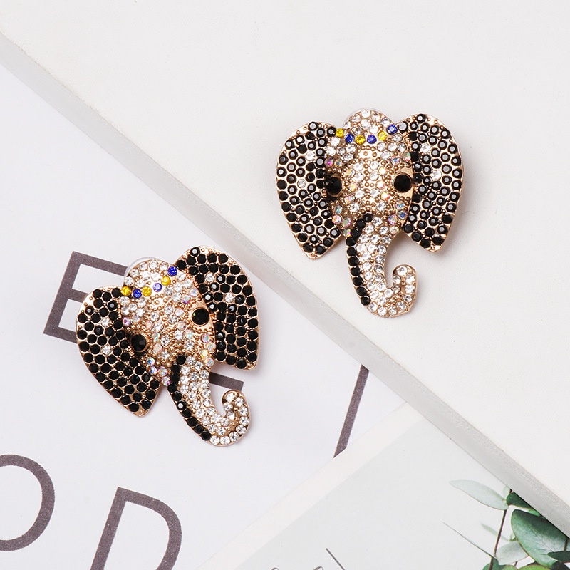 Bông Tai Hợp Kim Hình Voi Đính Đá Phong Cách Boho Cổ Điển Thời Trang Cho Nữ PD687