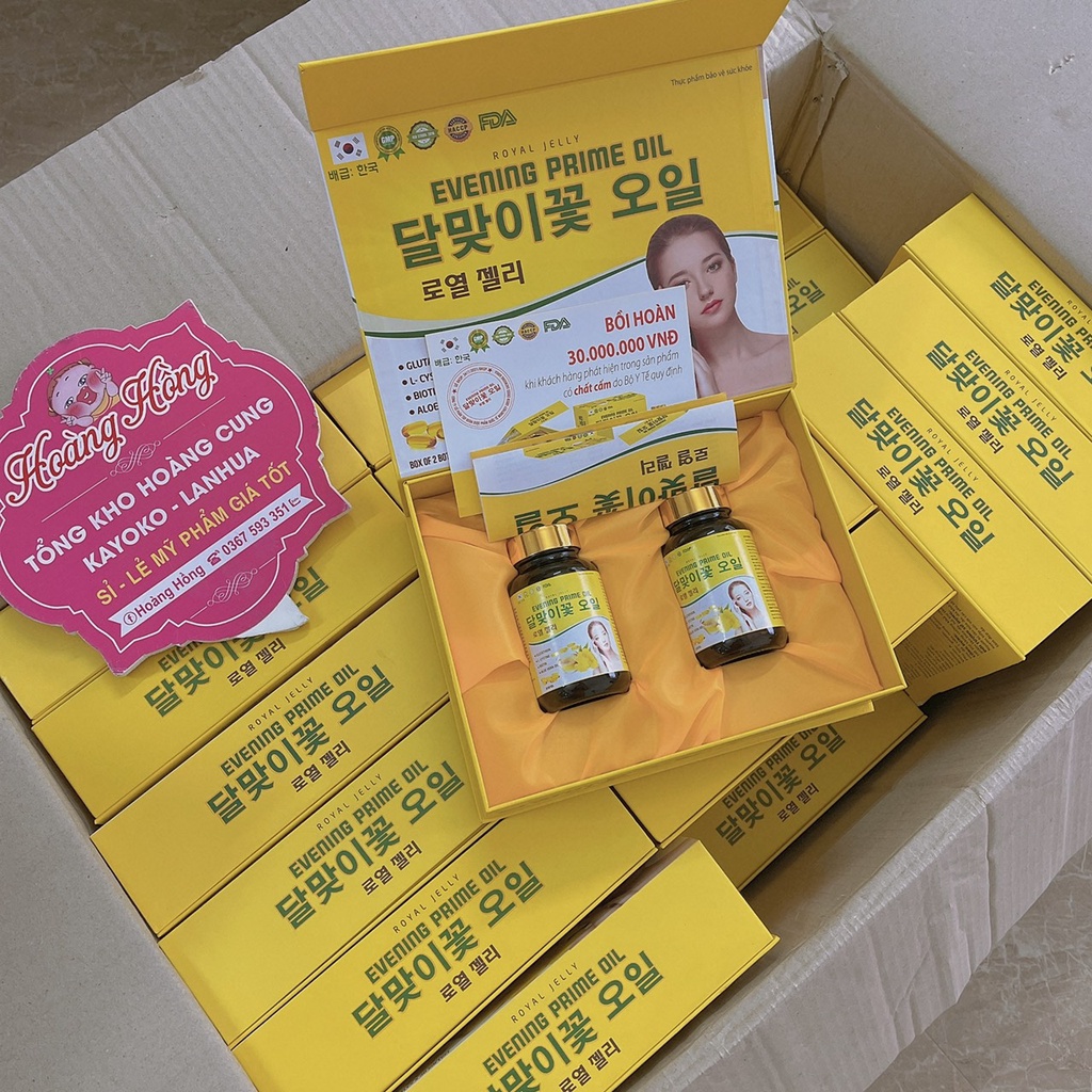 Tinh Dầu Hoa anh thảo EVENING PRIME OIL Hàn Quốc sét 2 lọ x30 viên