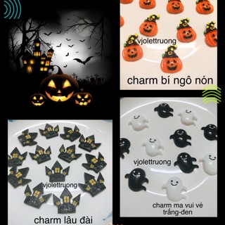 charm halloween trang trí slime